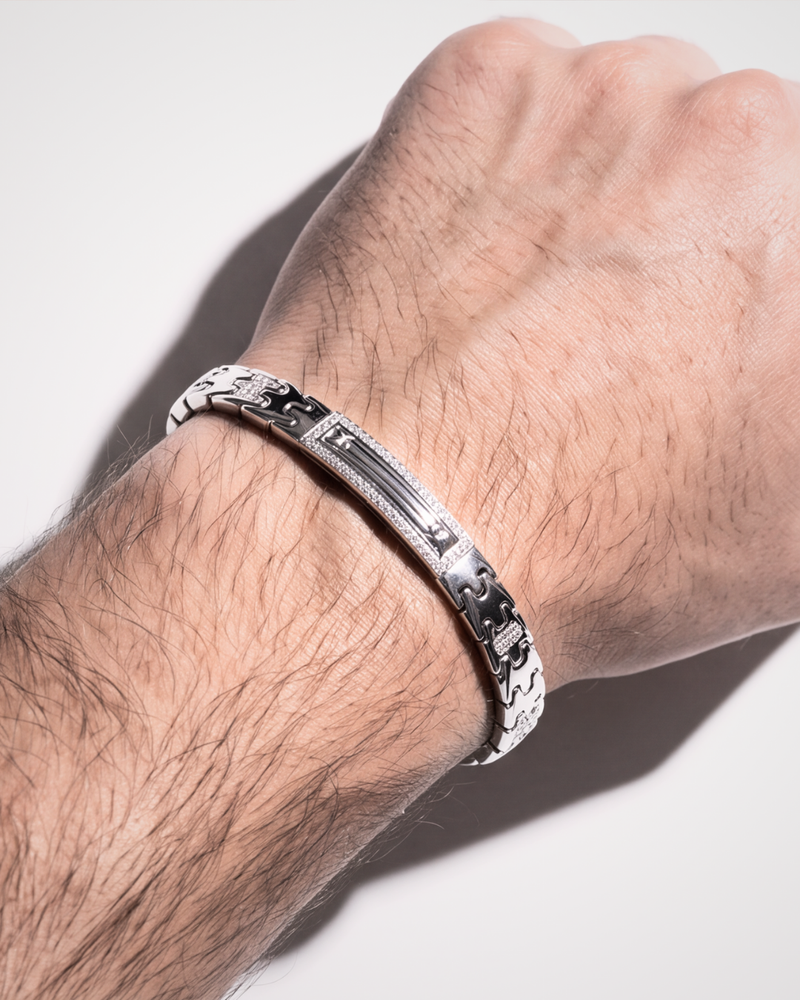 Eklavya Men's Imperial Pavé Link Bracelet — catalog image 1