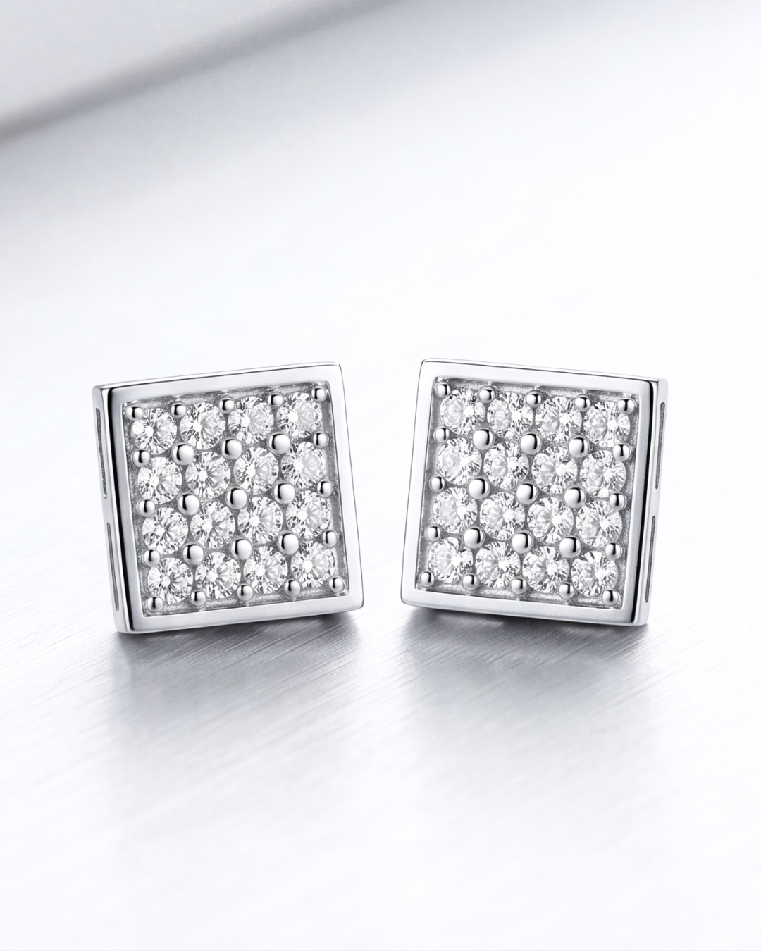 Unisex Square Pavé Studs