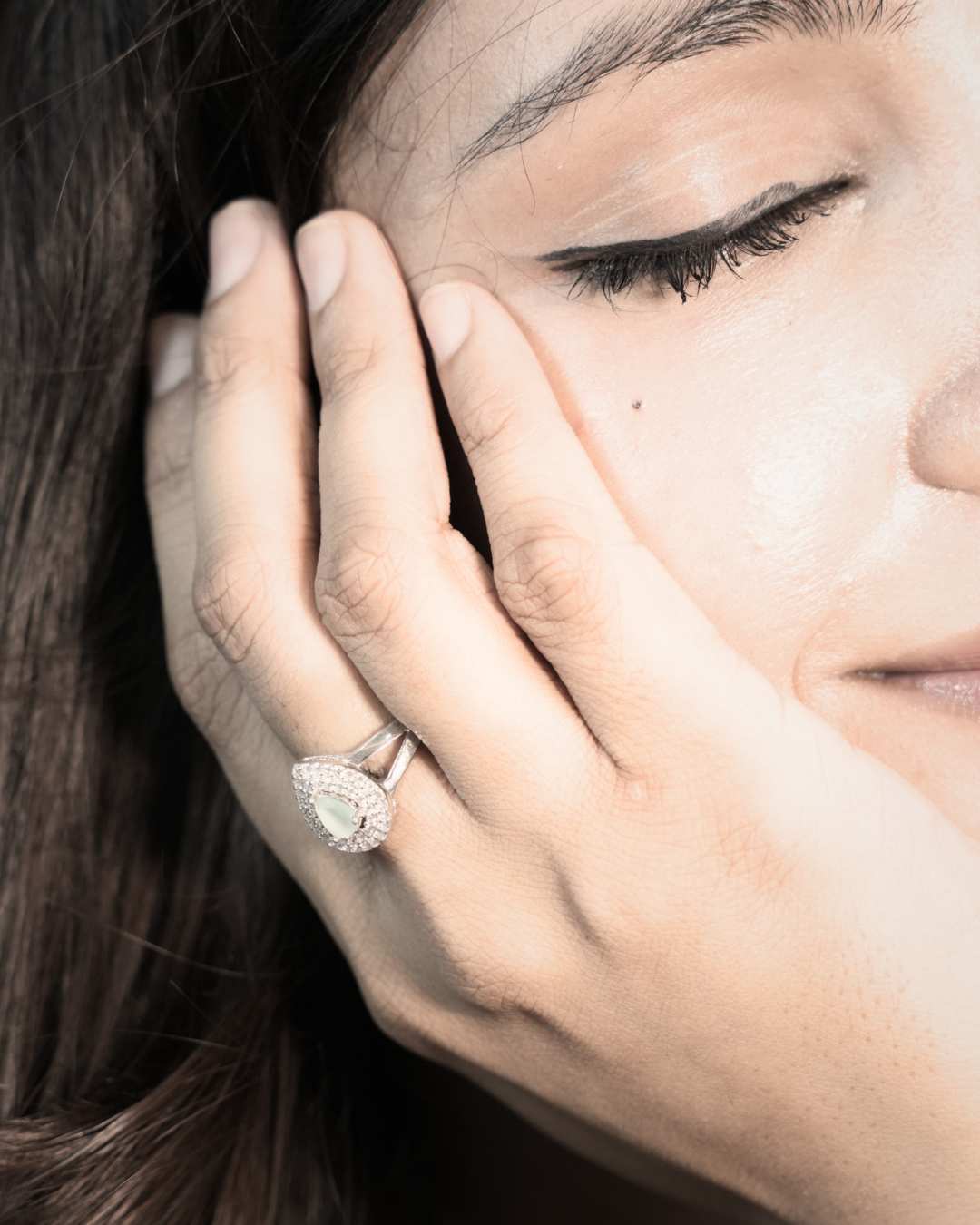 Aqua Lumiere Halo Ring — Limited Edition in 925 sterling silver