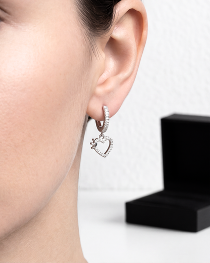 Royale Heart Charm Baali Earrings