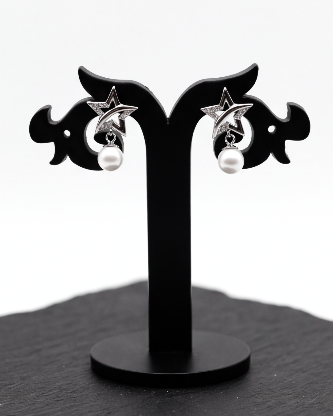 Celestial Pearl Star Stud Earrings
