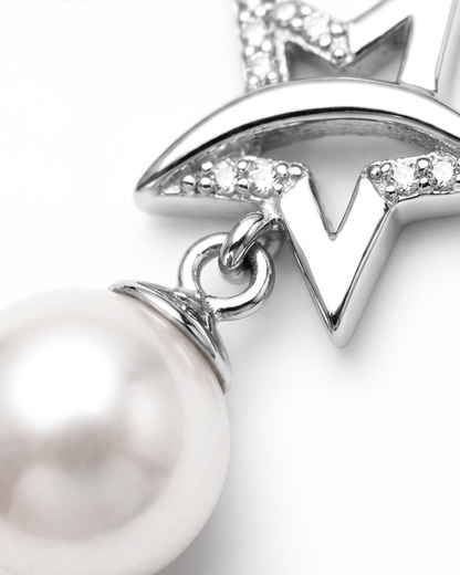 Celestial Pearl Star Stud Earrings