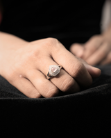 Rose Amour Heart Halo Ring — 1-of-1 in 925 sterling silver