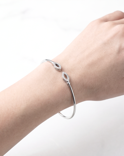 Marquise Halo Open Cuff Bracelet