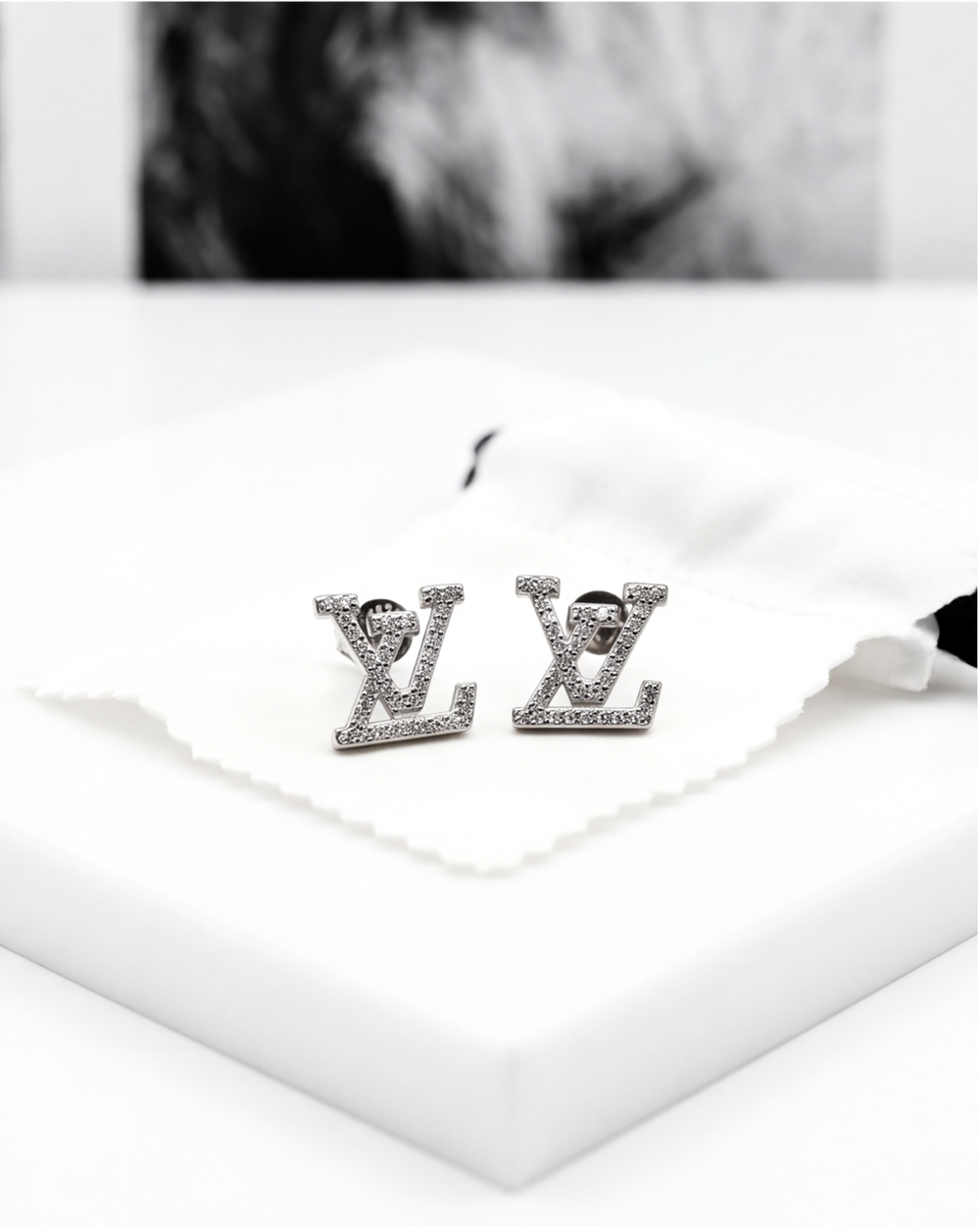 Monogram Luxe Pavé Stud Earrings