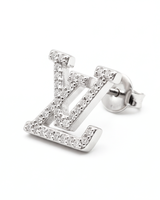 Eklavya Monogram Luxe Pavé Stud Earrings — catalog image 3