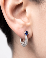 Sapphire Halo Baali Earrings