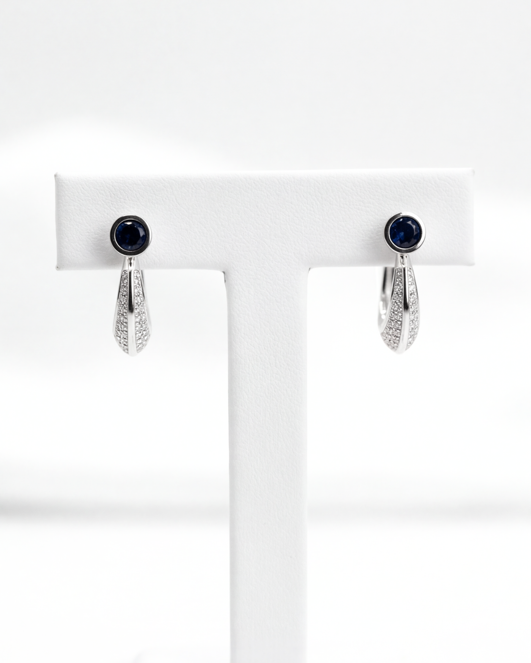 Sapphire Halo Baali Earrings