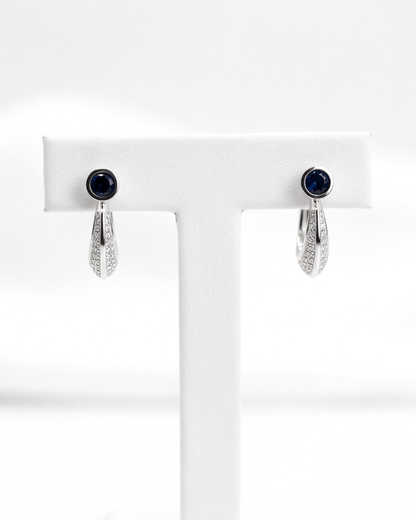 Sapphire Halo Baali Earrings
