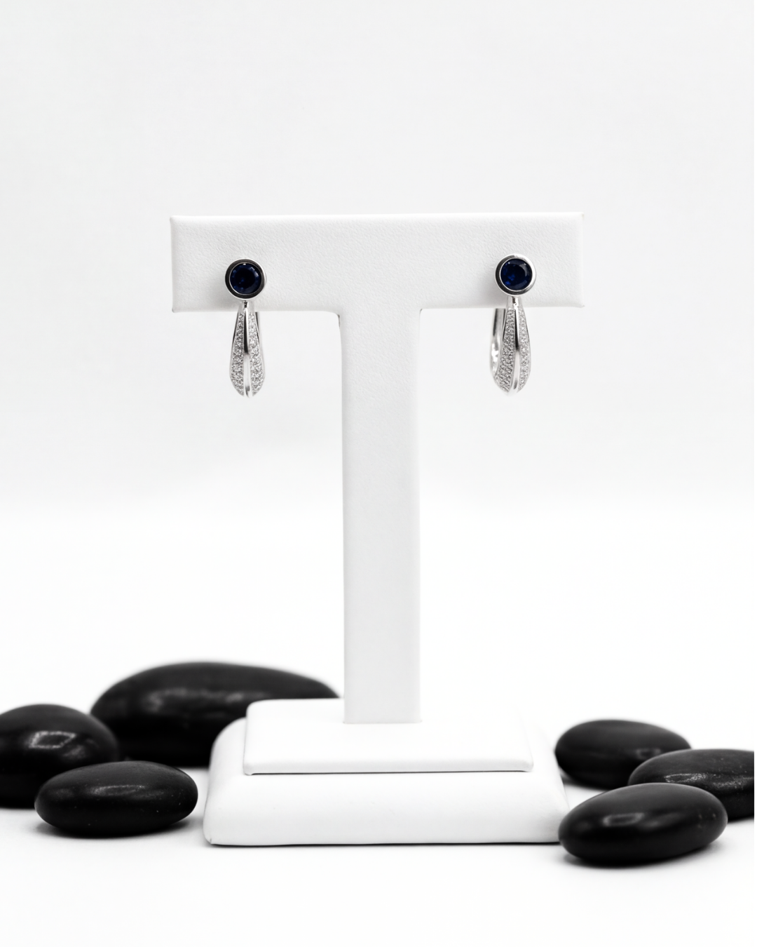 Sapphire Halo Baali Earrings