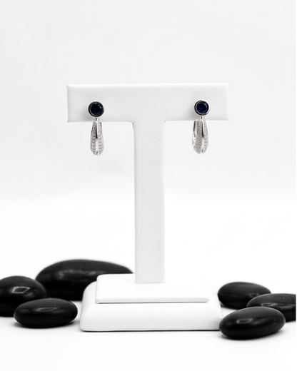 Sapphire Halo Baali Earrings