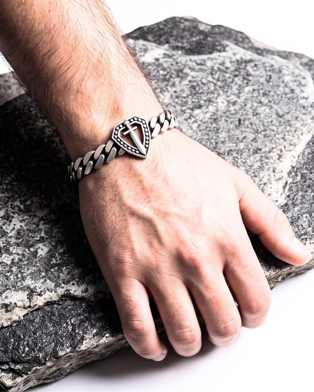 Men's Shield Link Bracelet