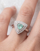 Aqua Tria Halo Ring