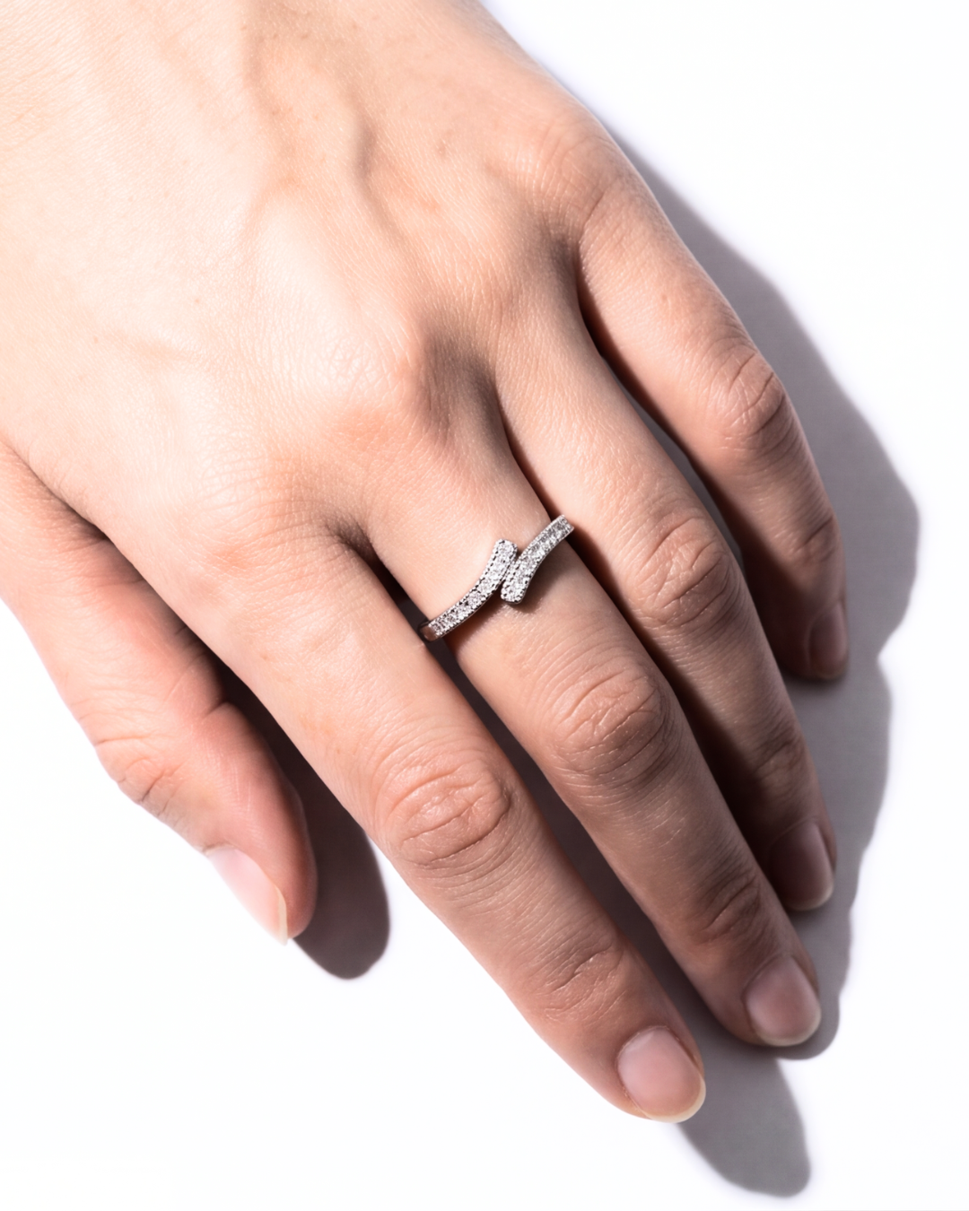 The Veyra Cross Pavé Ring