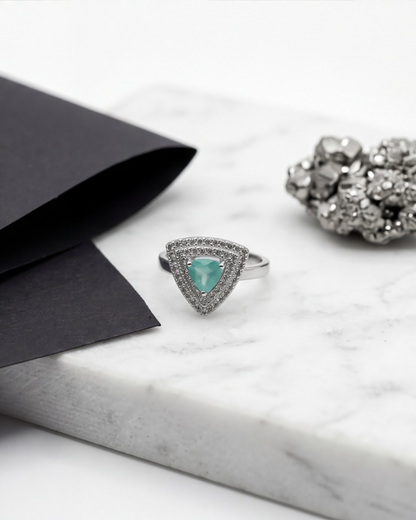 Aqua Tria Halo Ring