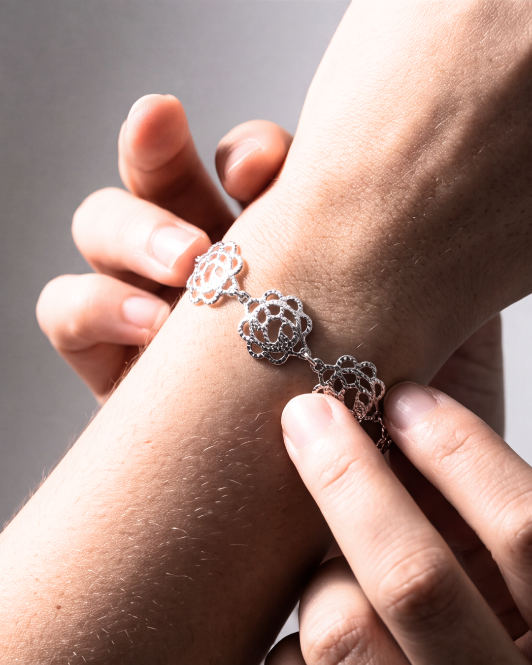 Eklavya Floral Openwork Link Bracelet — catalog image 1