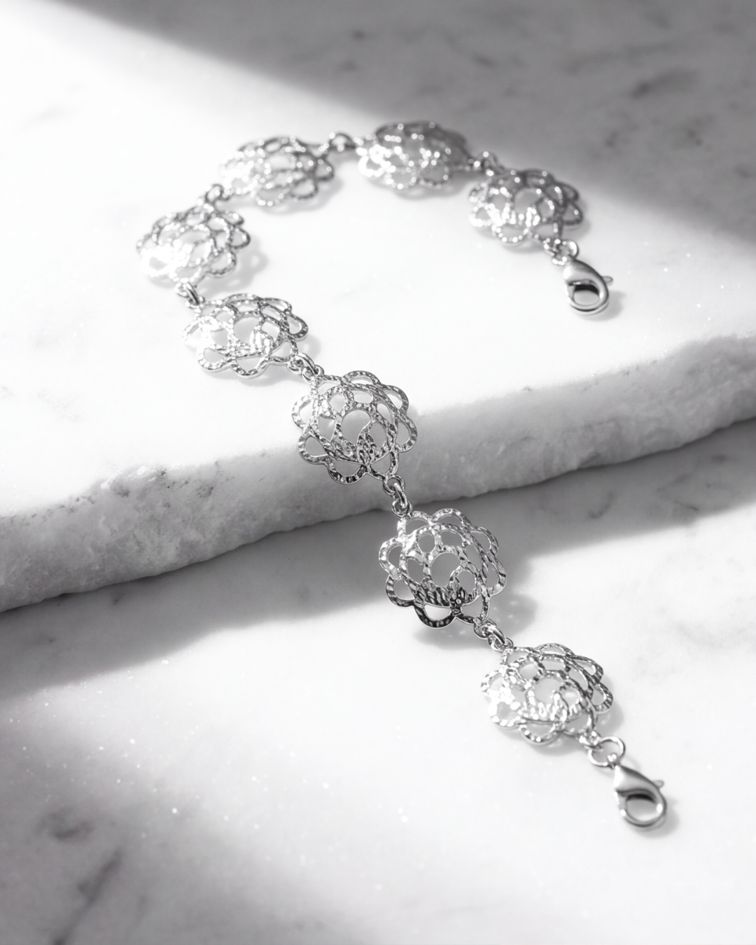 Eklavya Floral Openwork Link Bracelet — catalog image 2