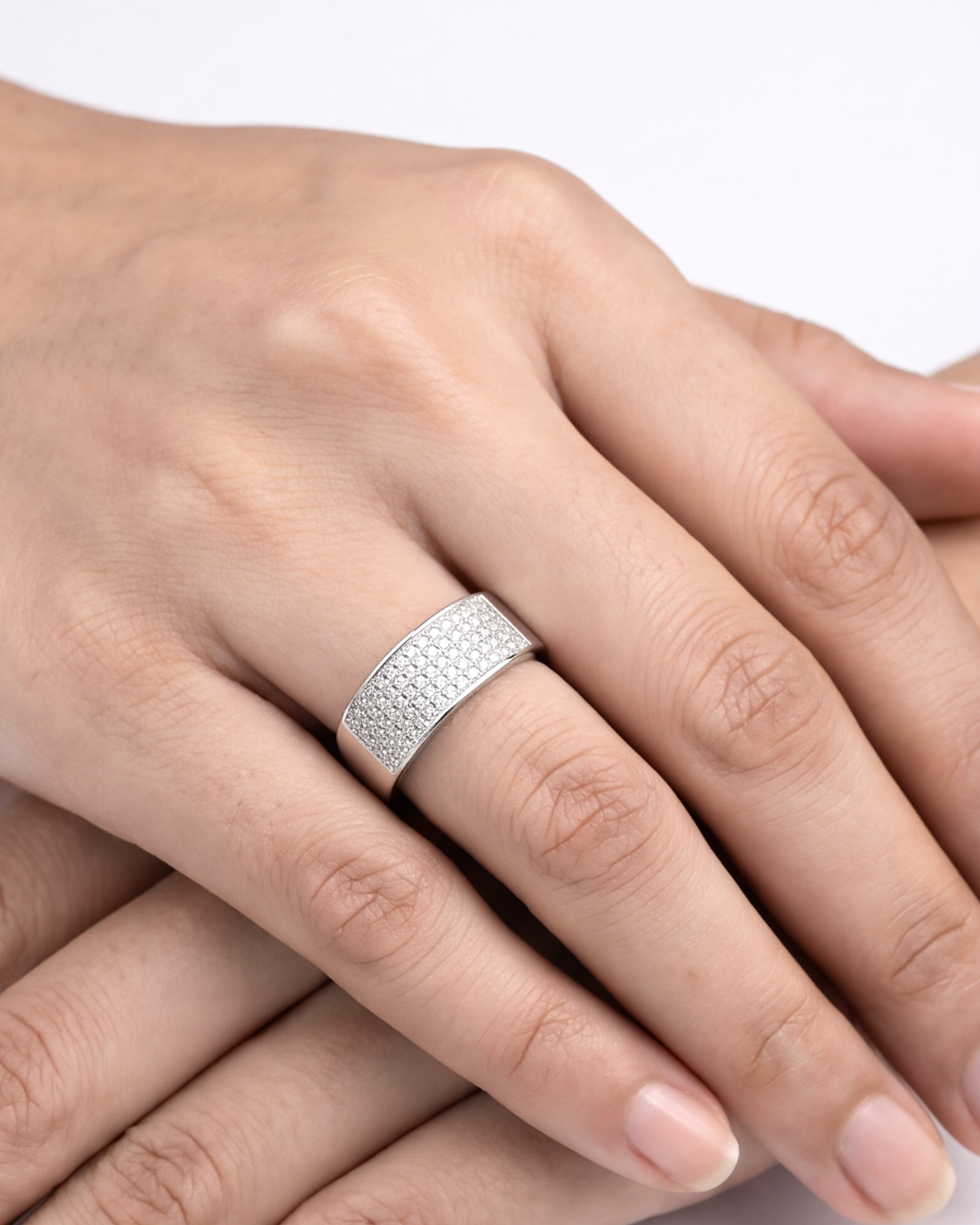 Aurora Pavé Band Ring – (5 Rows)