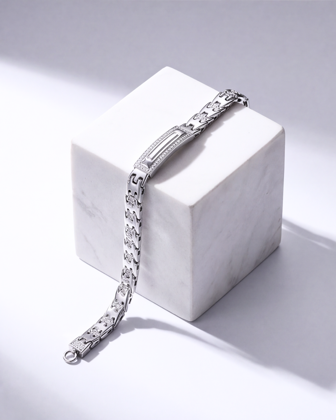 Eklavya Men's Imperial Pavé Link Bracelet — catalog image 2