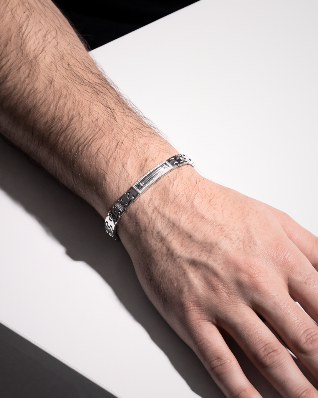 Eklavya Men's Imperial Pavé Link Bracelet — catalog image 3