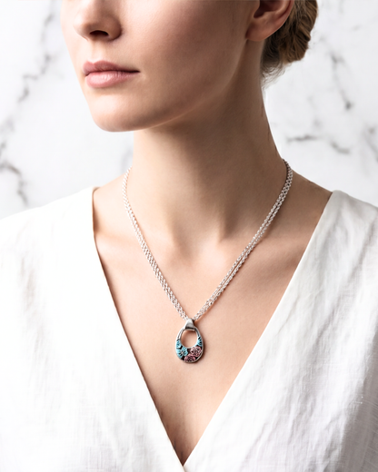 Aurelia Mosaic Double Chain Pendant