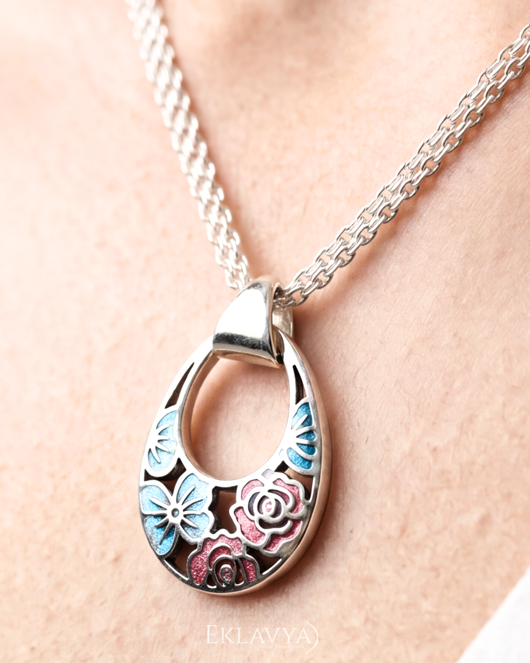 Aurelia Mosaic Double Chain Pendant