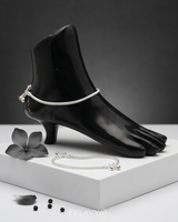 Eklavya Moonlace Textured Chain Anklet — catalog image 4