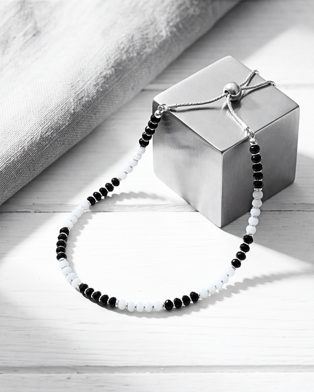 Eklavya Nazaria Black & White Anklet — catalog image 2