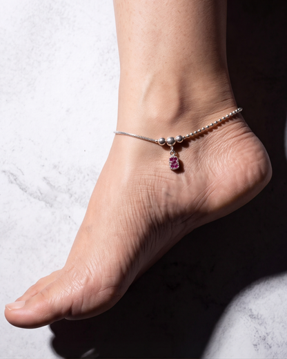 Ruby Charm Adjustable Anklet