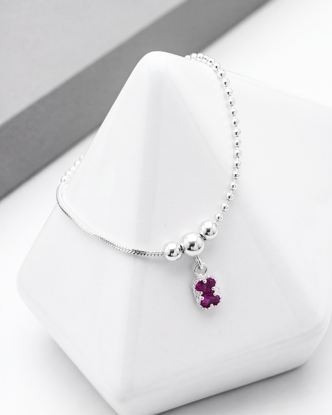 Ruby Charm Adjustable Anklet