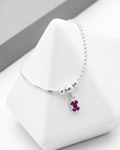 Ruby Charm Adjustable Anklet