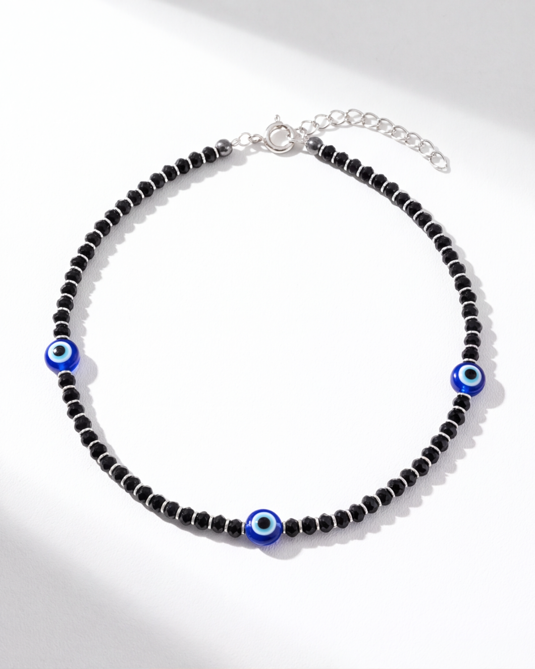 Eklavya Black Bead Evil Eye Nazaria Anklet — catalog image 2