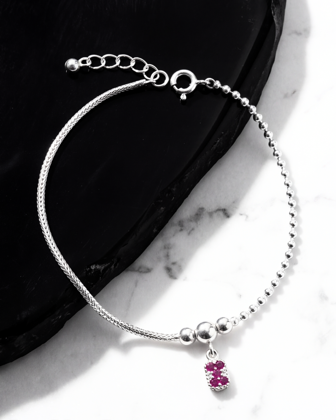 Ruby Charm Adjustable Anklet