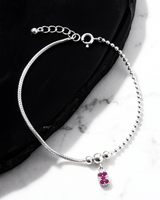 Ruby Charm Adjustable Anklet