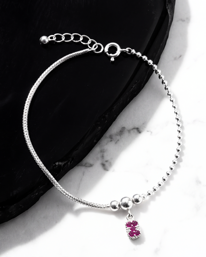 Ruby Charm Adjustable Anklet
