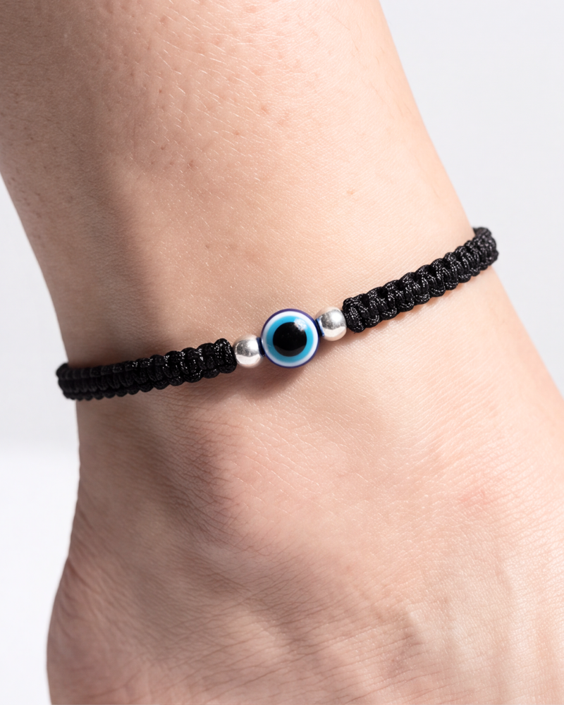 Eklavya Black Thread Evil Eye Nazaria Anklet — catalog image 1