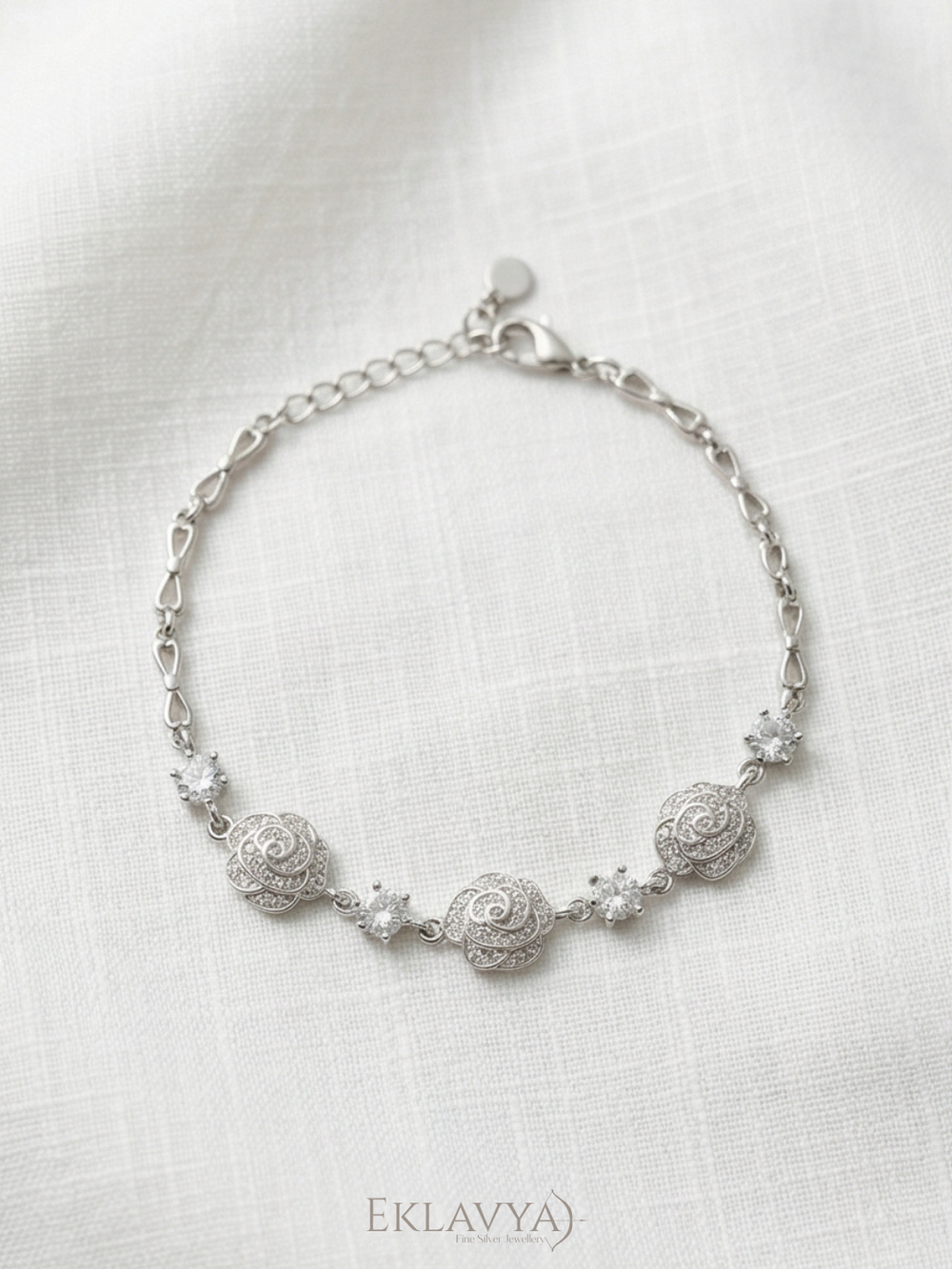Rose Floral Link Bracelet