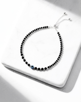 Eklavya Faceted Black Bead Evil Eye Nazaria Anklet — catalog image 1