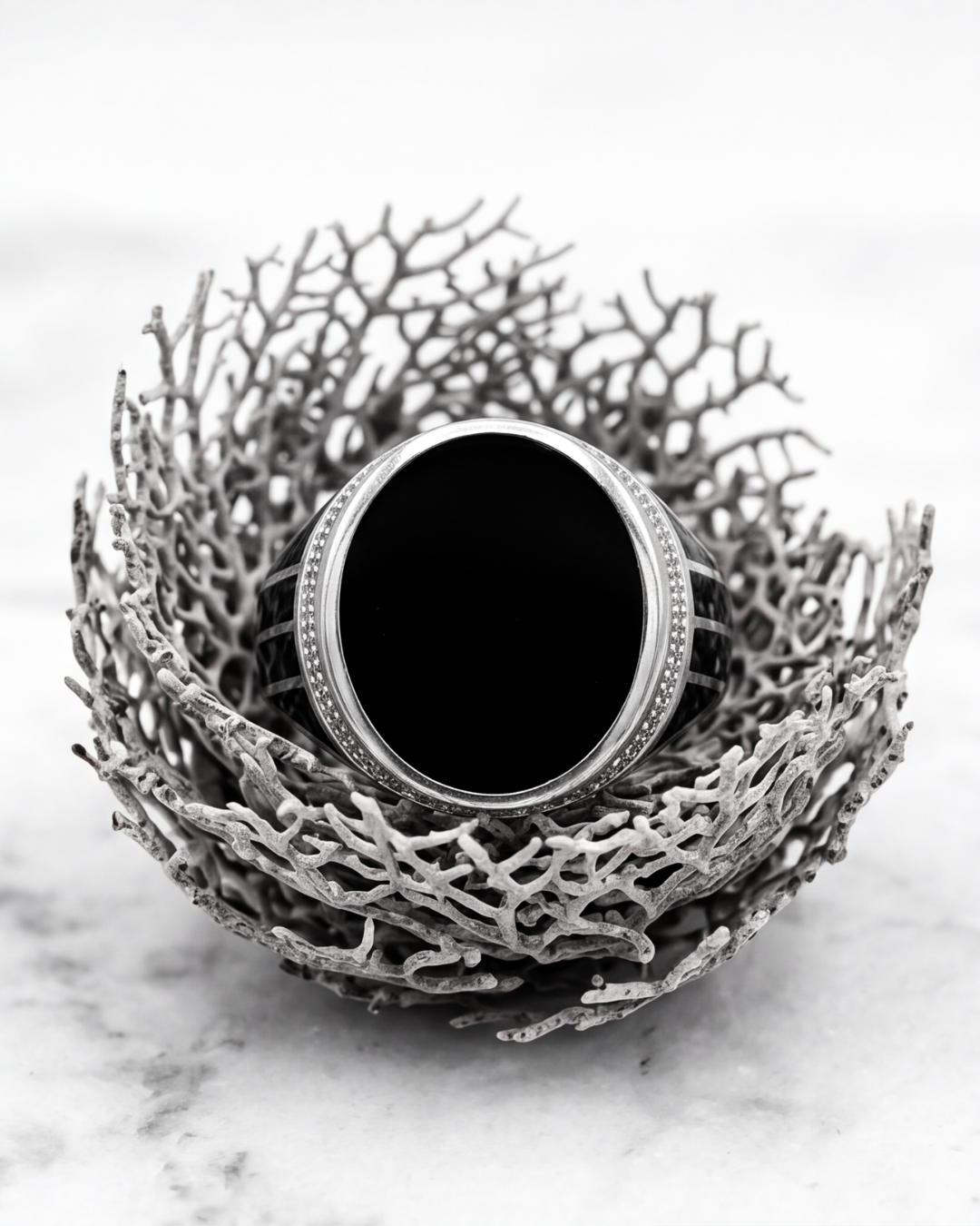 Obsidian Sovereign Signet Ring