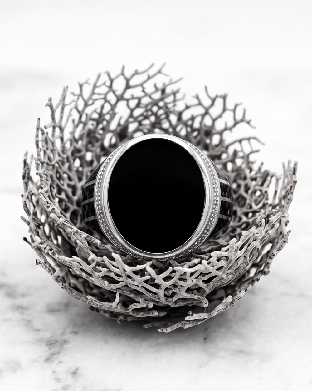 Obsidian Sovereign Signet Ring