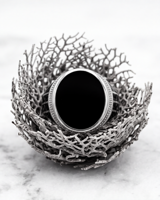 Obsidian Sovereign Signet Ring