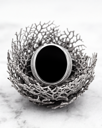Obsidian Sovereign Signet Ring