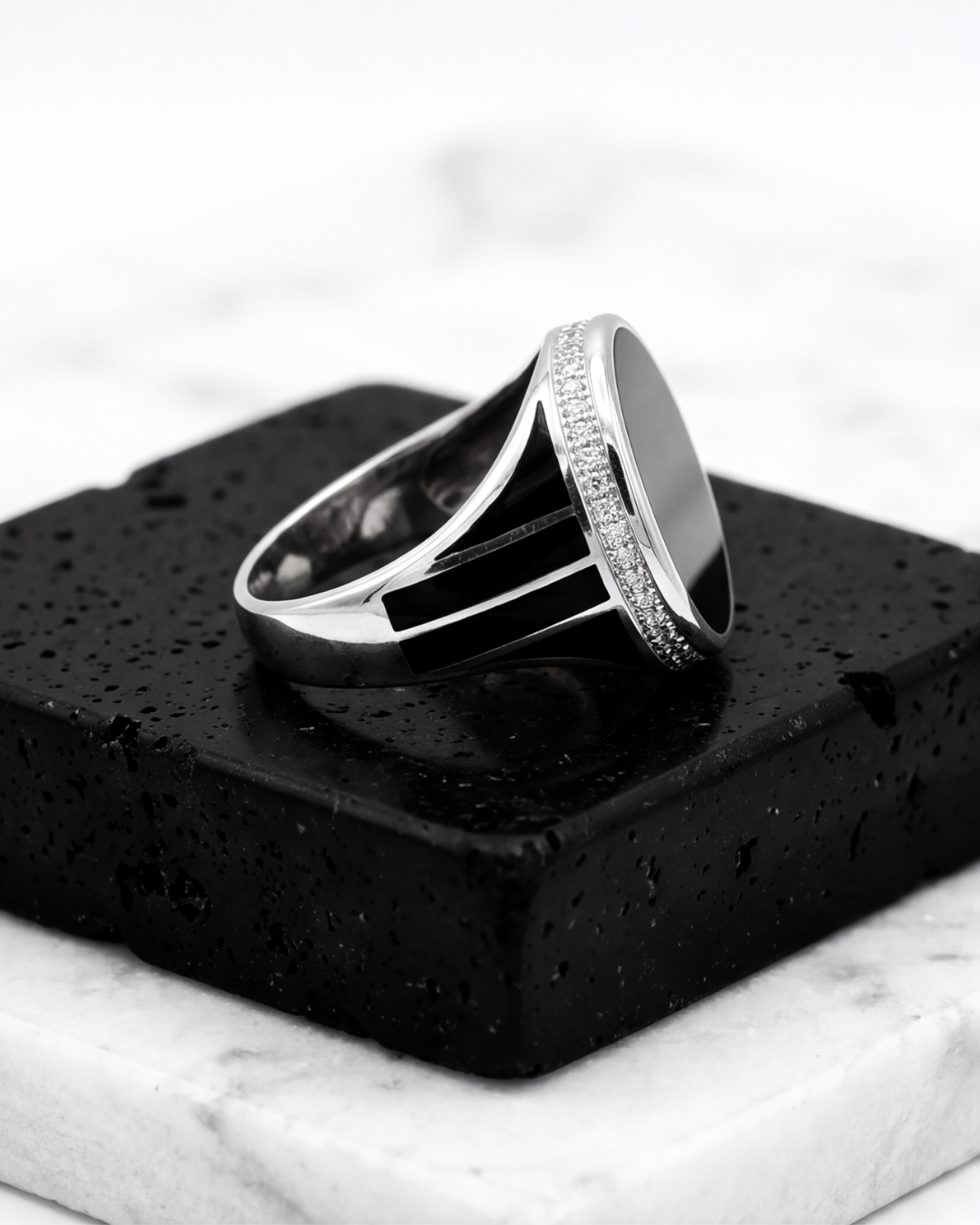 Obsidian Sovereign Signet Ring