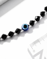 Eklavya Faceted Black Bead Evil Eye Nazaria Anklet — catalog image 5