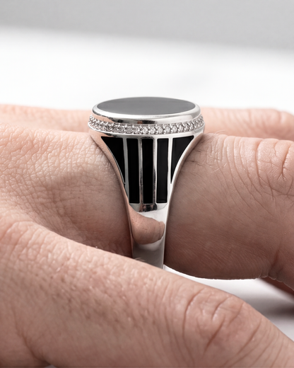Obsidian Sovereign Signet Ring