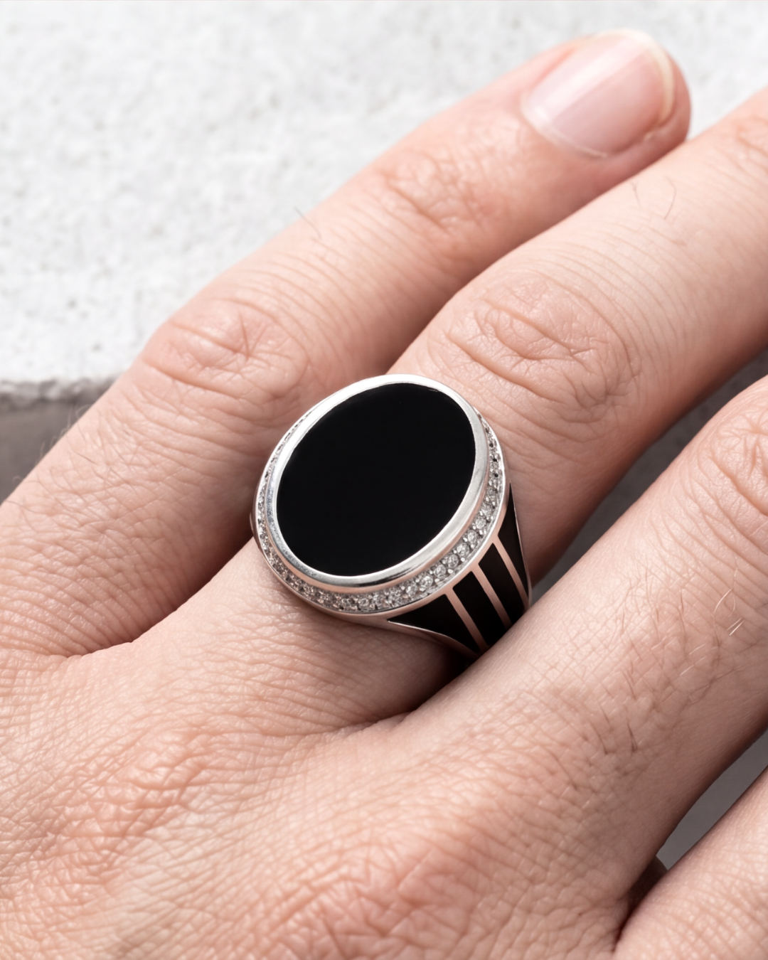 Obsidian Sovereign Signet Ring