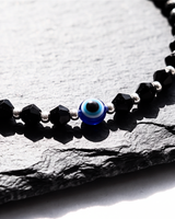 Eklavya Faceted Black Bead Evil Eye Nazaria Anklet — catalog image 6