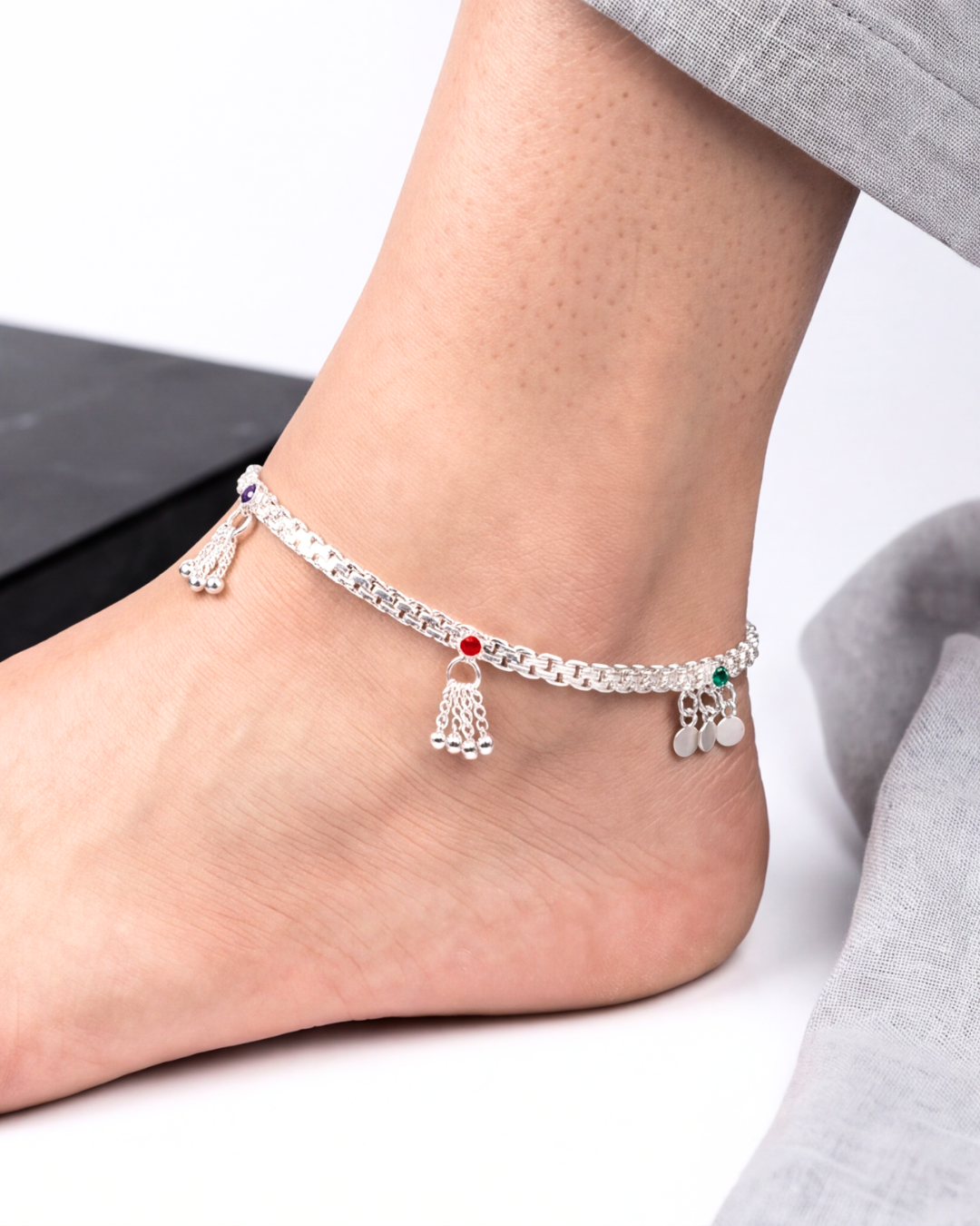 Roselle Tassel Anklet