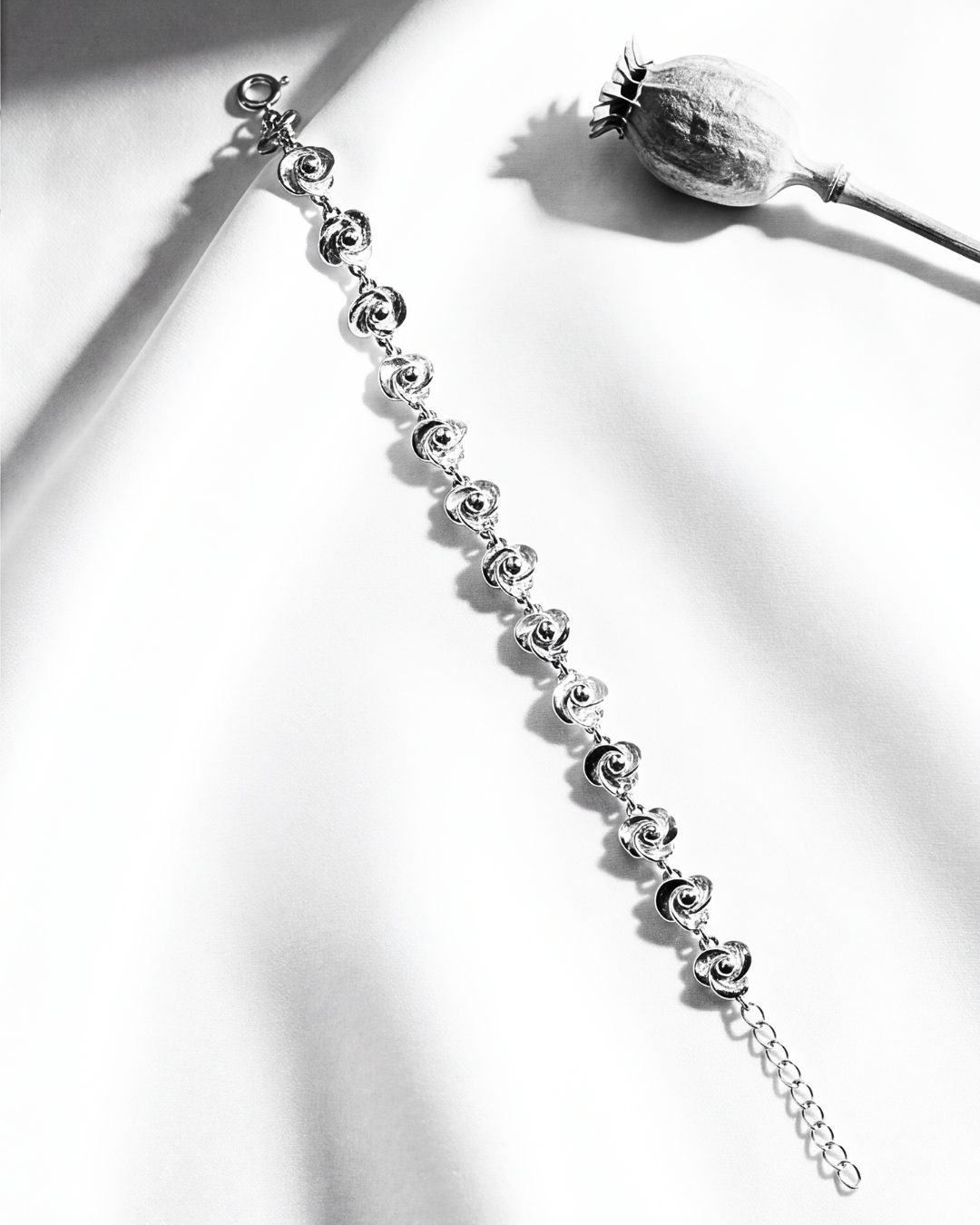 Swirl Link Silver Bracelet