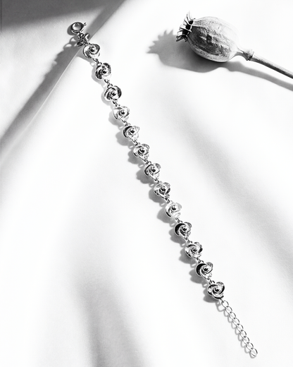 Swirl Link Silver Bracelet